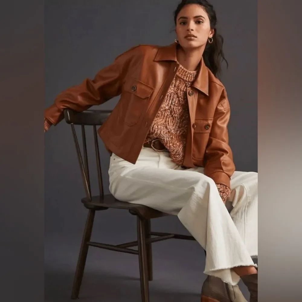 Anthropologie Avec Les Filles Faux Leather shirt jacket Medium